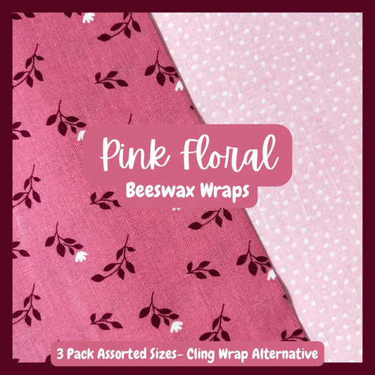 Pink Floral Beeswax Wraps