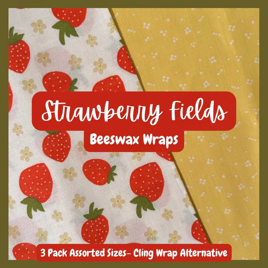 Strawberry Fields Beeswax Wraps